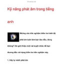 Kỹ năng phát âm trong tiếng anh