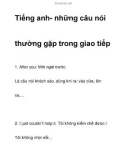 Tiếng anh- những câu nói thường gặp trong giao tiếp