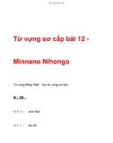 Từ vựng sơ cấp bài 12 - Minnano Nihongo