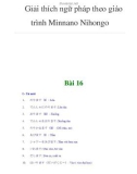 Giải thích ngữ pháp theo giáo trình Minnano NihongoBài 16I - Từ mới 1. 2. 3. 4. 5.