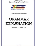 Giáo trình Japanese elementary - Grammar explanation: Phần 1