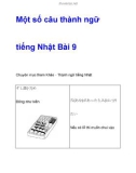 Một số câu thành ngữ tiếng Nhật Bài 9