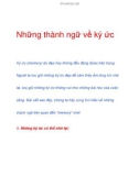 Những thành ngữ về ký ức