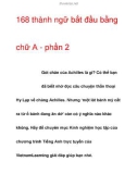 168 thành ngữ bắt đầu bằng chữ A - phần 2