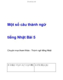 Một số câu thành ngữ tiếng Nhật