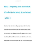 Bài 3 - Preparing your curriculum