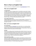 How to Start an English Club