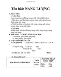 Tên bài: NĂNG LƯỢNG