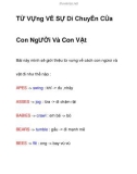 TỪ VỰng VỀ SỰ Di ChuyỂn CỦa Con NgƯỜi Và Con VẬt