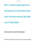 Bài 2 - Format, page layout and intonation of e-mails