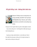 Để giỏi tiếng Anh - không khó chút nào