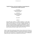 English Proficiency and Social Assimilation Among Immigrants