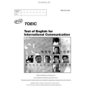 Toeic test of English for international comunication