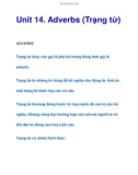 Unit 14. Adverbs