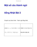 Một số câu thành ngữ tiếng Nhật Bài 2