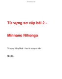 Từ vựng sơ cấp bài 2 - Minnano Nihongo