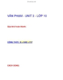 VĂN PHẠM - UNIT 3 - LỚP 10