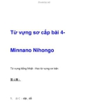 Từ vựng sơ cấp bài 4- Minnano Nihongo