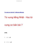 Từ vựng sơ cấp bài 7 - Minnano Nihongo