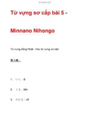 Từ vựng sơ cấp bài 5 - Minnano Nihongo