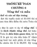 Bài giảng Lý thuyết xác suất thống kê toán - Chương 6: Tổng thể và mẫu