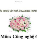 Bài giảng Công nghệ 6 bài 10: Giữ gìn nhà ở sạch sẽ, ngăn nắp