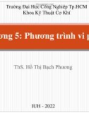 Bài giảng chương 5: Phương trình vi phân - ThS. Hồ Thị Bạch Phương