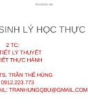 Bài giảng Sinh lý học thực vật: Chương 1 - TS. Trần Thế Hùng