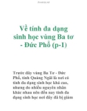 Về tính đa dạng sinh học vùng Ba tơ - Đức Phổ (p-1)