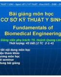 Bài giảng Cơ sở kỹ thuật y sinh: Chương mở đầu - TS. Huỳnh Quang Linh