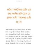 MÔI TRƯỜNG ĐẤT VÀ SỰ PHÂN BỐ CỦA VI SINH VẬT TRONG ĐẤT (p-2)