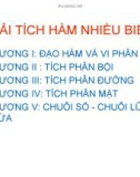 Bài giảng Giải tích 2 - Chương 1: Đạo hàm và vi phân (Phần 1)