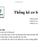 Bài giảng 6sigma: Thống kê cơ bản