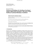 Báo cáo sinh học: Research Article Existence of Solutions for Nonlinear Fractional Integro-Differential Equations with Three-Point Nonlocal Fractional Boundary Conditions