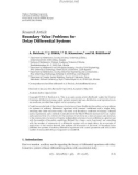 Báo cáo sinh học: Research Article Boundary Value Problems for Delay Differential Systems