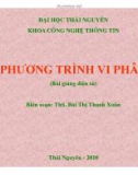 Phương trình vi phân - Ths. Bùi Thị Thanh Xuân