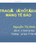 Bài giảng trao đổi chất qua màng tế bào part 1