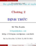 Bài giảng môn học Đại số tuyến tính: Chương 2 - Lê Văn Luyện