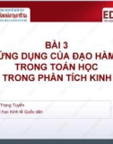 Bài giảng Toán cao cấp cho các nhà kinh tế 2: Bài 3 - ThS. Đoàn Trọng Tuyến