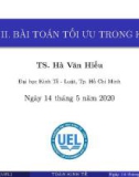 Bài giảng Toán Kinh tế: Chương 3 - TS. Hà Văn Hiếu