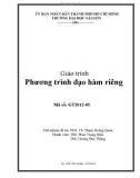 Giáo trình Phương trình đạo hàm riêng - Trường ĐH Sài Gòn