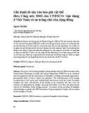 Ghi danh di sản văn hóa phi vật thể theo Công ước 2003 của UNESCO: Vận dụng ở Việt Nam và sự trông chờ của cộng đồng