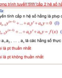 Bài giảng môn Giải tích 1 - Chương 4: Phương trình vi phân (p2)