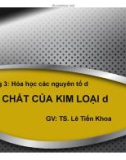 Bài giảng Hoá vô cơ 2: Chương 3.2 - TS. Lê Tiến Khoa