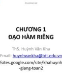 Bài giảng Toán 2: Chương 1 - ThS. Huỳnh Văn Kha