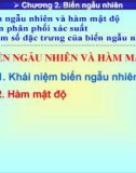 Bài giảng Xác xuất thống kê (Phần 1) - Chương 2: Biến ngẫu nhiên