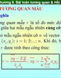 Bài giảng Xác xuất thống kê (Phần 2) - Chương 8: Bài toán tương quan và hồi quy