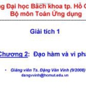 Bài giảng Giải tích 1: Chương 2 - TS. Đặng Văn Vinh