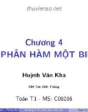 Bài giảng Toán T1: Chương 4 - ThS. Huỳnh Văn Kha