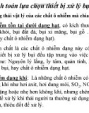 Bài giảng Công nghệ xử lý khí thải: Tính toán lựa chọn thiết bị xử lý bụi thải - Nguyễn Văn Hiển